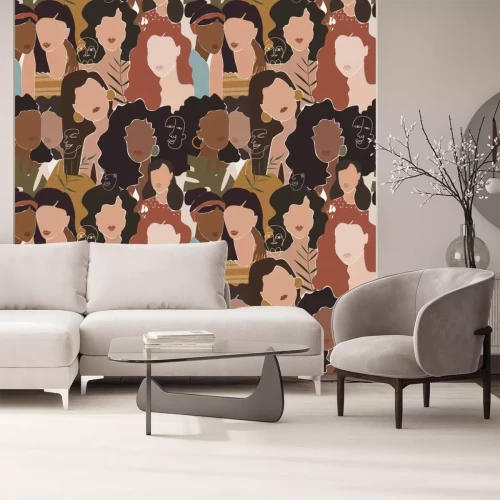 Sticker Minimalistisches Konzept für weibliche Gesichter