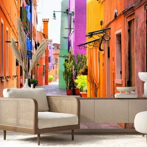 Fototapete Straße von venedig in vielen farben