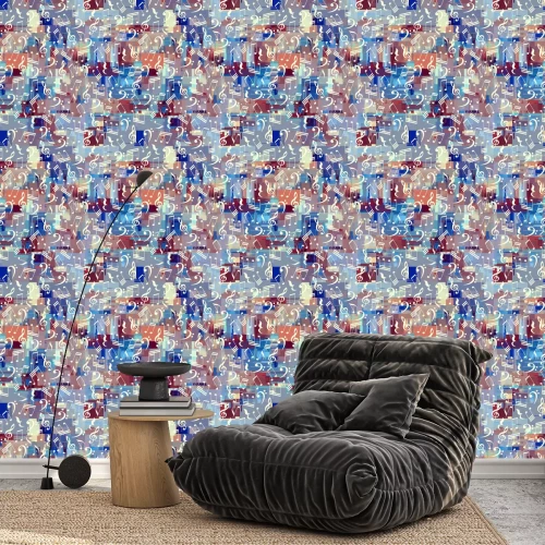 Tapete Vector image with imitation of grunge datamoshing texture.