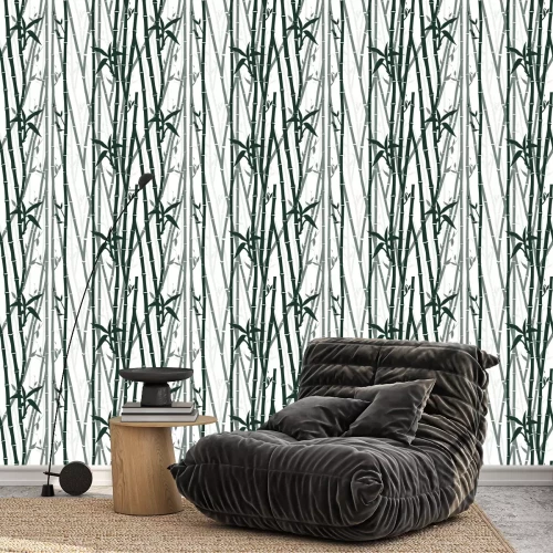 Tapete Einfarbiger Hintergrund mit Bambus