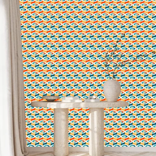 Tapete Multicolor geometric cylindrical seamless pattern