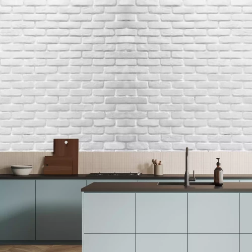 Fototapete Fassade aus weißen Ziegeln