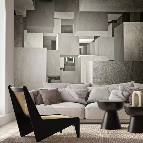 Fototapete Betonwürfel bilden ein 3D-Muster