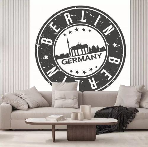 Sticker Berlin Germany Europa Stamp. Logo Icon Symbol Design Skyline City Vector.