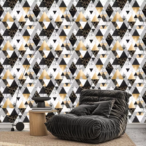 Tapete Marmor geometrisch mit Gold