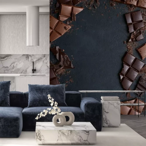 Sticker Schoko-Leckereien auf dunklem Hintergrund