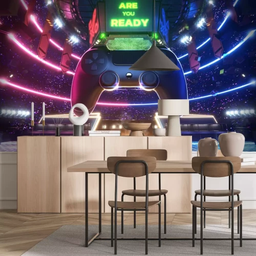 Sticker Gamepad vor dem Hintergrund einer E-Sport-Arena