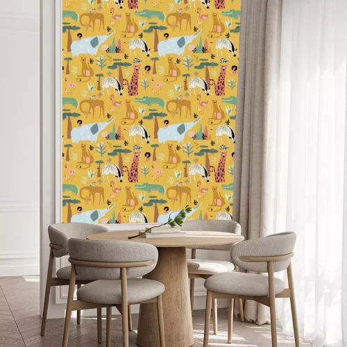 Tapete Afrikanische bunte Tiere auf Safari