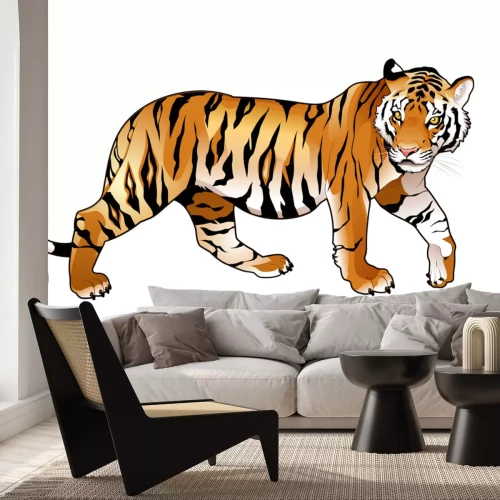 Sticker Tiger in Bewegung Silhouette Grafik