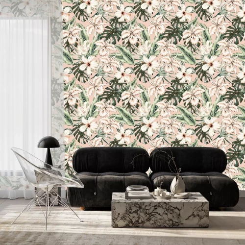 Tapete Schöne Blätter - Monstera im Dschungel