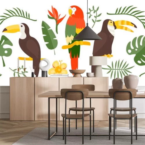 Sticker Vögel auf weißem Hintergrund