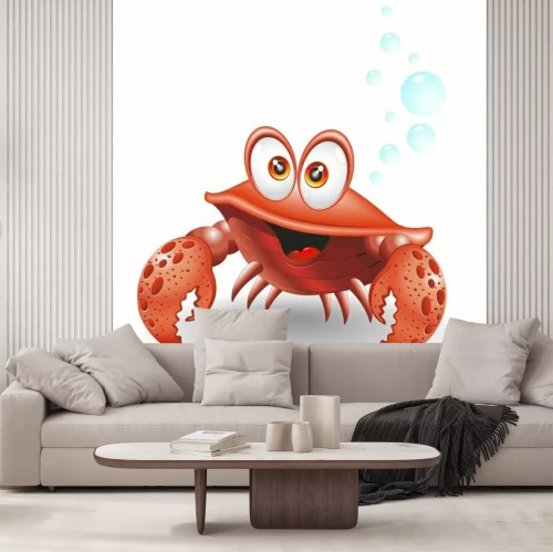 Sticker Meerestiere Cartoon Krabbe lässt Blasen los