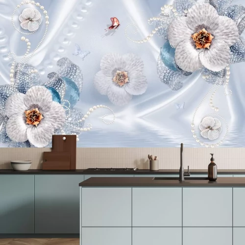 Sticker 3d Blumen hell dekorative Zusammensetzung