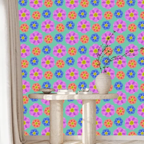 Tapete Primel in vielen Farben