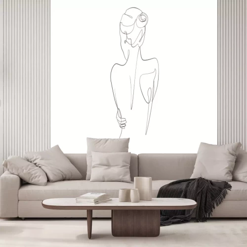 Fototapete Minimalistischer weiblicher Akt in Strichzeichnung