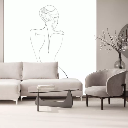 Fototapete Frauenrücken einzeilige Zeichnung