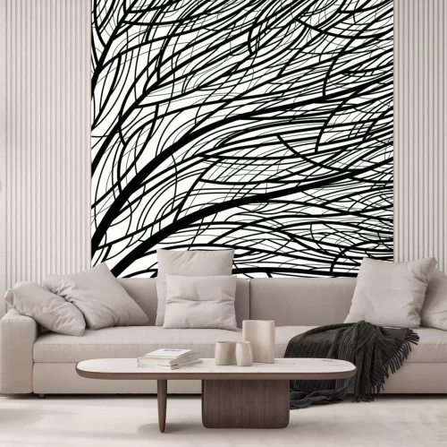 Fototapete Baum schwarz-weiß