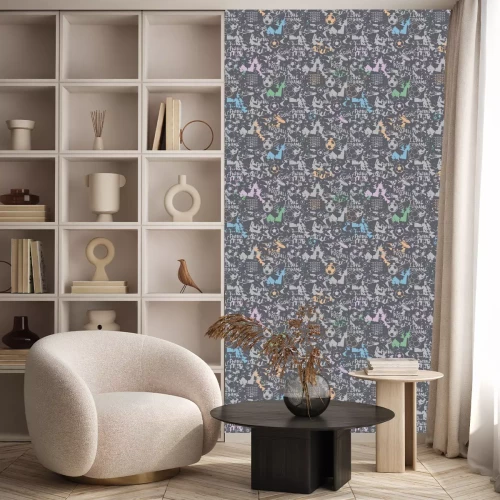 Tapete Colorful seamless pattern for football for the boys' textiles. Grunge background for the design of sports flyers, banners. Print for children's t-shirts.