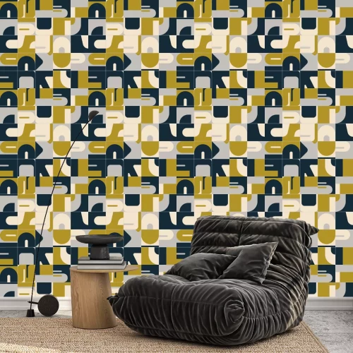 Tapete Abgetönte Kunst im Bauhaus-Stil