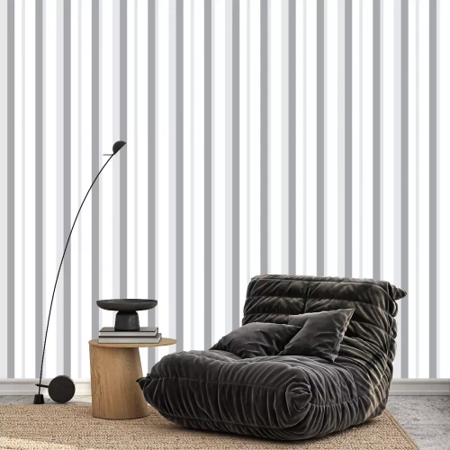 Tapete Vertikale Streifen in Grautönen