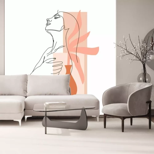 Fototapete Abstrakte Frau mit geometrischen Formen