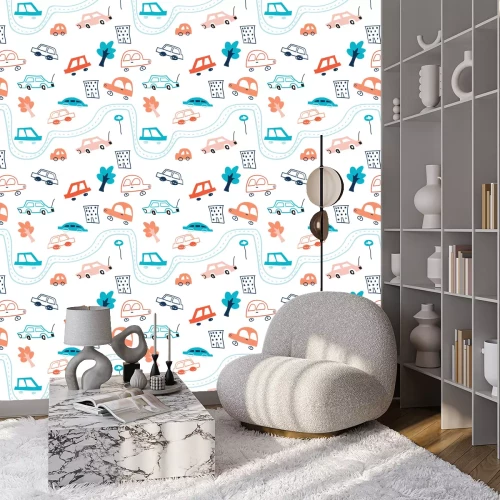 Tapete Kids transport collection Car, taxi, road