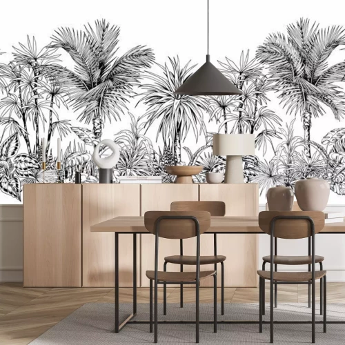 Fototapete Handgezeichnete Palmen im tropischen Stil