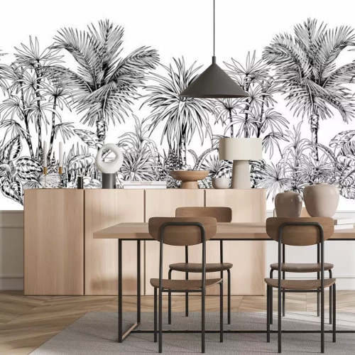 Sticker Handgezeichnete Palmen im tropischen Stil