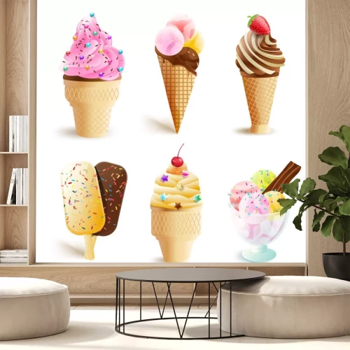 Sticker Motiv mit Pastell-Eiscreme