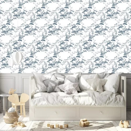 Tapete Traditionelle japanische Pflanzen im orientalischen Stil