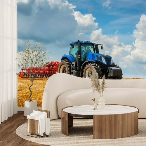 Fototapete Traktoren auf dem Feld