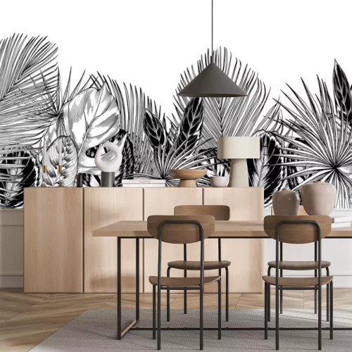 Sticker Schwarz-weiße wilde Dickichte