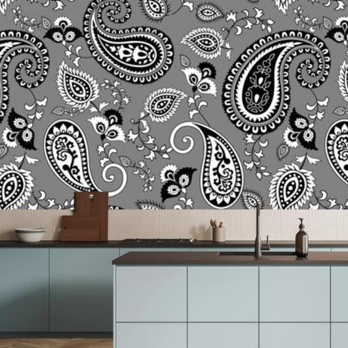 Sticker Paisleymuster auf einem dunkelgrauen Hintergrund