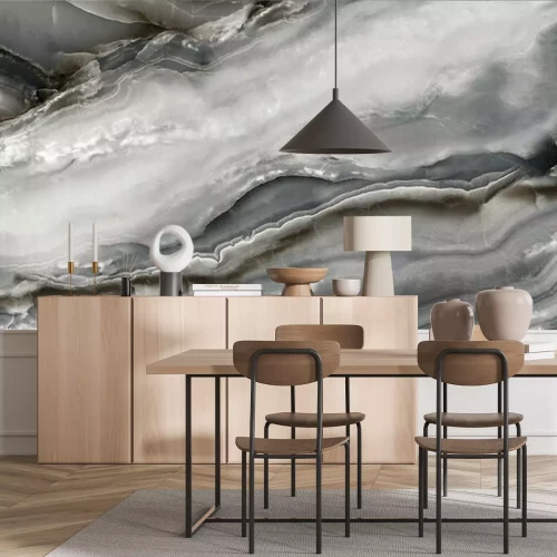 Fototapete Marmor grau flüßig wie Nebel