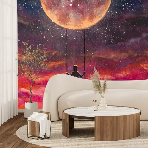 Fototapete Schaukel auf dem Mond Abstrakte Landschaft