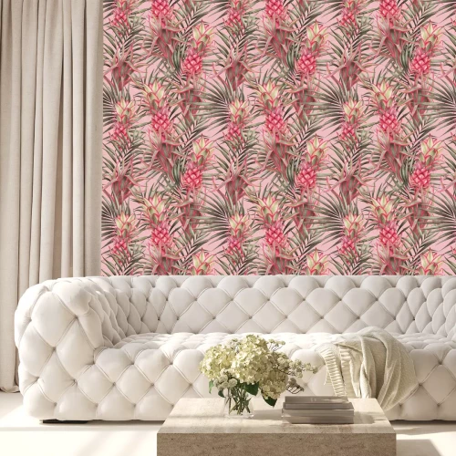 Tapete Rosa fruchtende Ananas