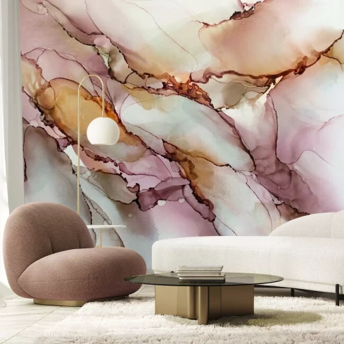 Fototapete Abstract colorful background, wallpaper. Mixing acrylic paints. Modern art. Marble texture. Alcohol ink colors translucent. Alcohol Abstract contemporary art fluid. Contrast Ink pattern