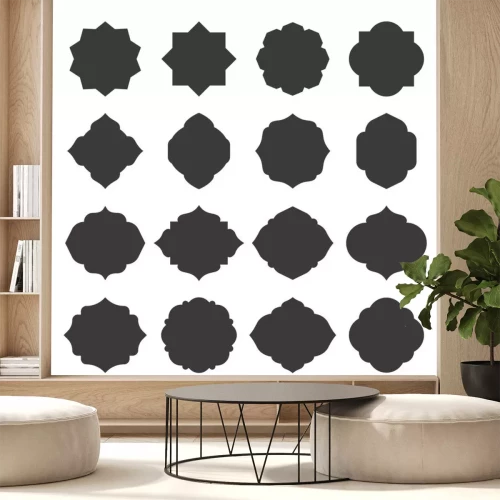 Sticker set of islamic frames shapes badges