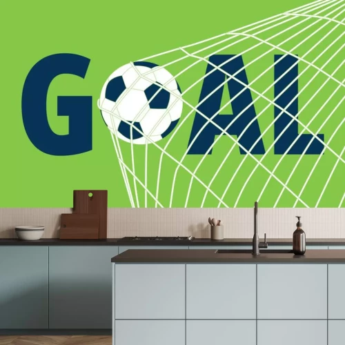 Sticker Gol-Inschrift auf grünem Hintergrund