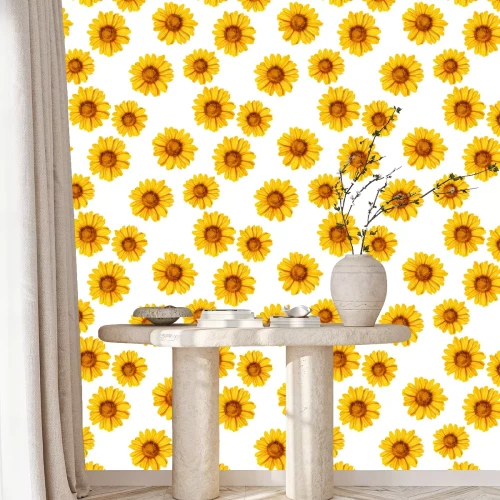 Tapete Sunflower seamless pattern. Background with yellow flowers