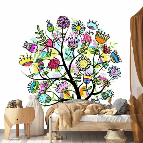 Sticker Skizze der floral Baum für Ihr Design