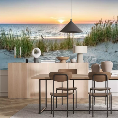 Fototapete Sunset at the dune beach