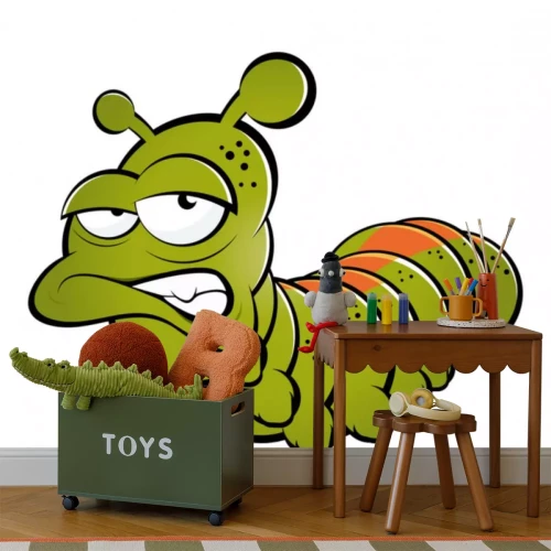 Sticker raupe cartoon lustig maskottchen tier