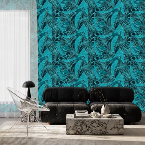 Tapete Abstrakte tropische Blätter