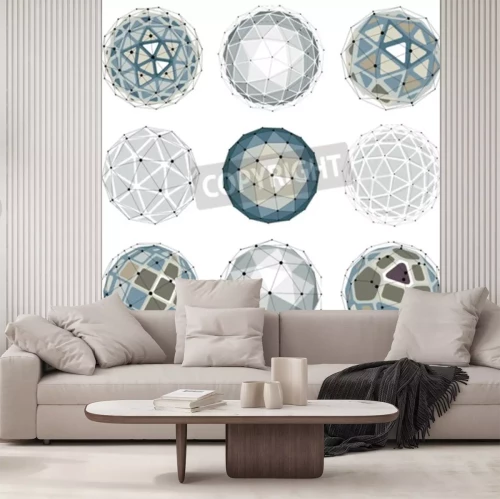 Fototapete Geometrische Grafikkugeln