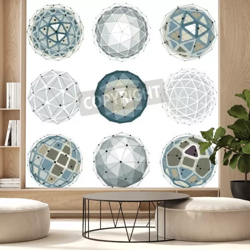 Fototapete Geometrische Grafikkugeln