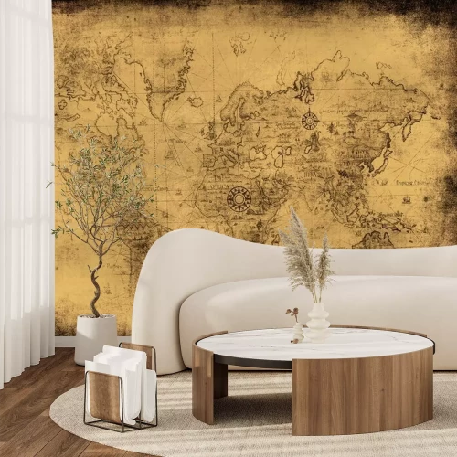 Fototapete Stilisierte antike Weltkarte
