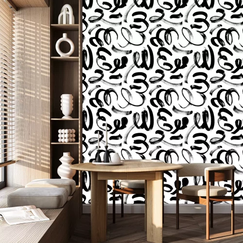 Tapete Schwarz-weißes Graffiti