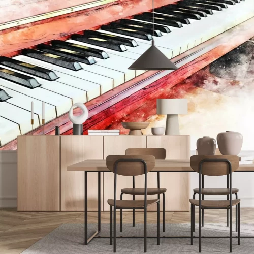 Fototapete Abstraktes orangenes Klavier