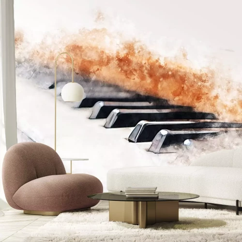 Sticker Musikinstrumente Nahaufnahme von Klaviertasten